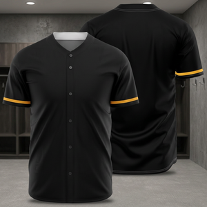 Maillot de baseball personnalisé avec nom et numéro de l'équipe, impression par sublimation 3D, col en V court, protection UV, pour hommes et femmes, été, respirant, séchage rapide - Product Image 4