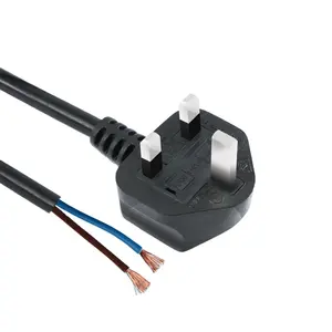 Hongju 250VAC 13A PVC kabel Daya BS 1363 (G) steker dengan kabel warna hitam panjang 1m