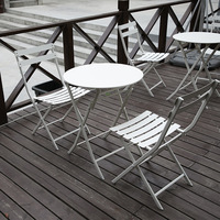 Chaise de table de loisirs scandinave moderne combinaison décontractée thé au lait café extérieur pliable meubles en fer pour balcon