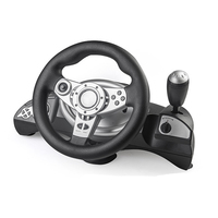 Volant de course Honcam PC 270 degrés, volant de simulation de conduite avec pédalier et levier de vitesses réactifs pour jeux de course PC PS3