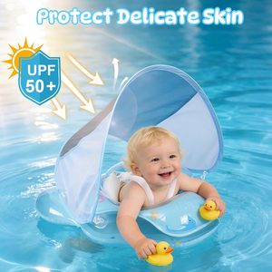 Flotteur de bain 2-en-1 pour bébé avec pare-soleil amovible UPF50+ et siège de sécurité réglable - Product Image 3