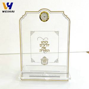 <span class=keywords><strong>Support</strong></span> Judaica en Acrylique Transparent avec Horloge, Porte-<span class=keywords><strong>Livre</strong></span> Haggada en Lucite, Cadeau de Fête Juive pour le Pessah Seder, Logo Personnalisé Disponible - Product Image 6