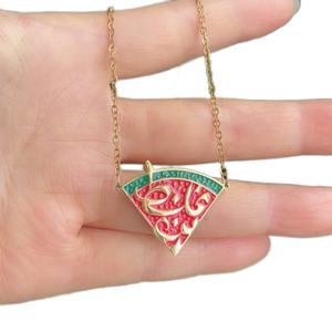 Collar con Colgante de Sandía Chapado en Oro de 18K, Moderno y a la Moda para Hombre/Mujer, Acero Inoxidable Hipoalergénico, No se Deslustra, Venta al por Mayor - Product Image 2