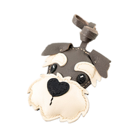 Pièces et accessoires spéciaux de sac de pendentif de Schnauzer en cuir fait main