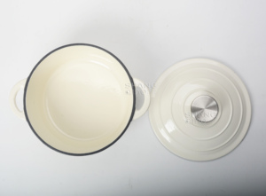 Kochgeschirr-Set aus emailliertem Gusseisen: Schmortopf, Dutch Oven, runde Kasserolle, Bratpfanne, 4-teiliges Set - Product Image 4