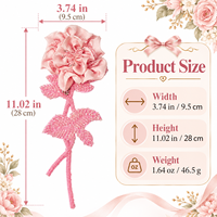 Applique de rose en satin rose perlée faite à la main, patch brodé floral à coudre pour vêtements, sacs, décoration intérieure, artisanat DIY