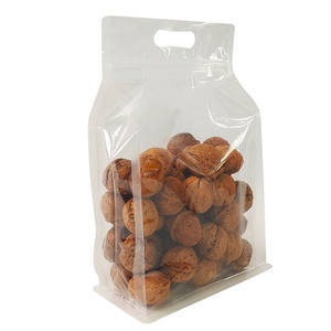 Großhandel matt glänzend Reiß verschluss quadratische Box breiten flachen Boden Beutel matt transparenten Kunststoff durchsichtigen Beutel - Product Image 6