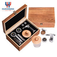 Kit Ahumador de Whisky con Logotipo Personalizado, Antorcha y Vaso en Caja de Madera, Set Ahumador de Cócteles para Vendedores Minoristas