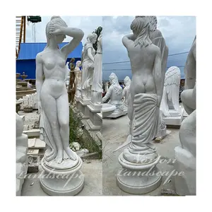 园林装饰石雕真人大小性感裸体女子大理石雕像雕塑价格