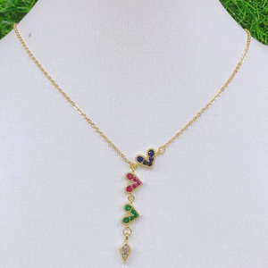 NZ1347-Mini colgante de corazón de amor para mujer, Collar chapado en oro de 18k, color arcoíris, 2022 - Product Image 2
