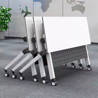 Meubles de bureau ergonomiques modernes blancs, tables de réunion pliables, bureaux de formation pour usage professionnel