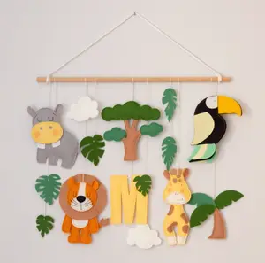 Felt wall hanging toys safari animals Nursery decor