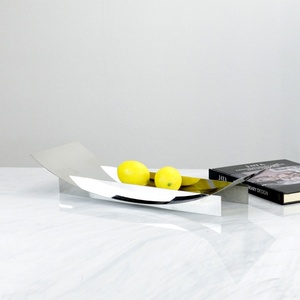 <span class=keywords><strong>Plateau</strong></span> en métal moderne et simple à <span class=keywords><strong>double</strong></span> bord incurvé pour la décoration et le rangement de <span class=keywords><strong>bureau</strong></span>, usage domestique et professionnel - Product Image 1