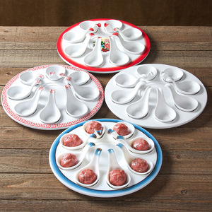 Plato redondo de melamina para albóndigas, apto para alimentos, para servir en fiestas de hot pot. - Product Image 2