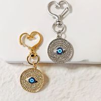 Strass grec or rond émail mauvais œil breloque porte-clés mauvais œil clé pendentif à breloque bijoux porte-bonheur délicat mode oeil du diable