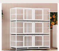 Cage d'élevage multi-niveaux de luxe en fer avec cloison pour chiens et chats, pliable, design durable, emballage en boîte, taille moyenne