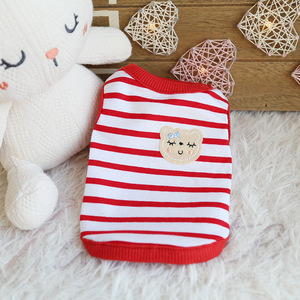 <span class=keywords><strong>Gilet</strong></span> en coton rayé multicolore Petstyle pour chiots et chatons nouveau-nés - Product Image 2