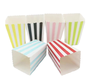 Dùng Một Lần Bỏng Ngô Hộp Gà Gạo Chip Cookie Và Khác Thực Phẩm Ăn Nhẹ Vuông Sọc Gấp Hộp - Product Image 1