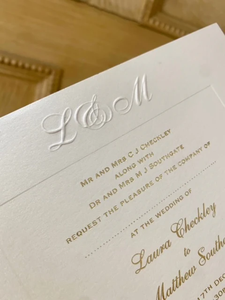 Invitations de mariage en relief, invitations de mariage de luxe en <span class=keywords><strong>champagne</strong></span>, monogramme en relief, feuille <span class=keywords><strong>d</strong></span>'<span class=keywords><strong>or</strong></span> - Product Image 2
