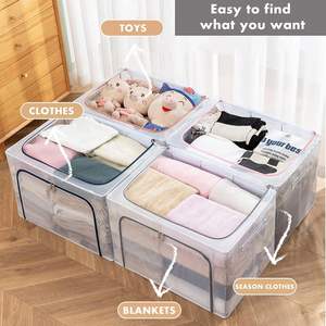 Boîte de rangement pliable en tissu, mignonne et empilable, pour vêtements, idéale pour les voyages - Product Image 2
