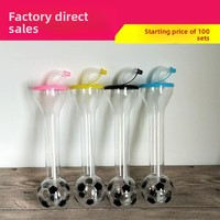 Nouveau Gobelet Isotherme en Plastique 500ml avec Paille, Design Football, Col Long, Minimaliste, pour Jus et Boissons, Vente Directe Usine