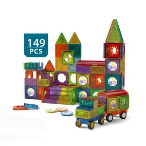 Magnetic building blocks 149 pieces diy set toys rich imagination magnetic tiles toy for kids