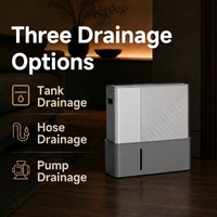 Déshumidificateur intelligent 12L/jour à haute efficacité avec affichage de l'humidité en temps réel, pompe et tuyau de drainage