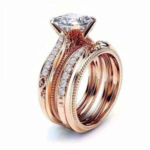 Elegante Set di Anelli Nuziali di Design per Donne, Gioielli da Sposa Delicati e Alla Moda - Product Image 6