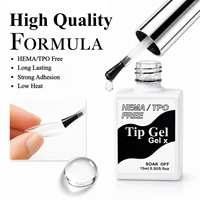 Colle Professionnelle 4-en-1 pour Ongles 15ml, Séchage Rapide, Forte Adhérence, pour Diamants, Faux Ongles, Gel Tips et Gel X Longue Durée