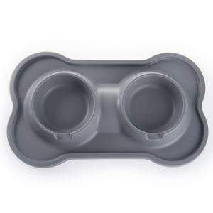 Bacia dupla personalizada do cão com Food Grade Silicone Base & destacável aço inoxidável tigelas, antiderrapante Pet Diner Set para animais de estimação - Product Image 3