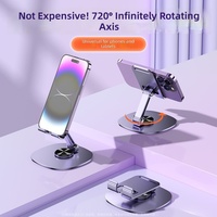 Support de téléphone de bureau pliable entièrement métallique, rotation à 360 degrés, support universel pour iPad et tous les smartphones
