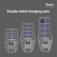 Nouveauté, lampadaire solaire bifacial LED de sécurité, étanche IP65, double face, charge solaire, boîtier ABS, 300W 500W 800W