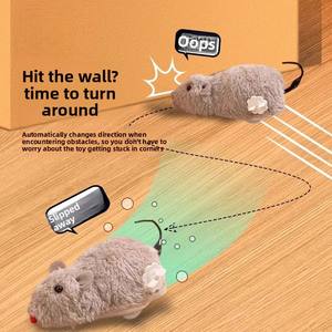 Eco-Friendly gato brinquedo mouse elétrico realista Teaser Wand definido para tédio-alívio completa energia que consome Gadget Green Supplies - Product Image 3