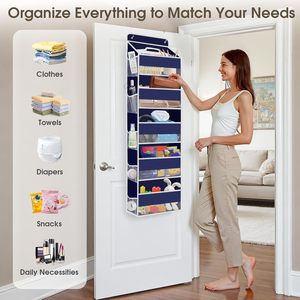 Over The Door Organizer 15 Pockets 40 Lb Capacity Hanging <b>Storage</b> <b>For</b> Closets Bathroom <b>Kitchen</b> - Product Image 6