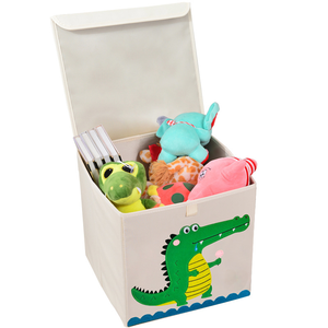 Grande <span class=keywords><strong>cassapanca</strong></span> giocattolo pieghevole per bambini con coperchio a pinza Zoo <span class=keywords><strong>contenitore</strong></span> a tema animale - Product Image 5