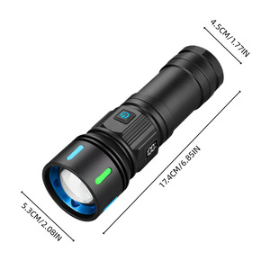 <b>Led</b> Flashlight 17.4Cm <b>Rechargeable</b> Zoomable Adjustable Focus Outdoor Fishing Patrol <b>Light</b> - Product Image 1