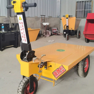 Chariot à plateau jaune 200 kg, moteur haute efficacité, outil de manutention pour briques et marchandises sur les chantiers de construction, chariot motorisé - Product Image 4