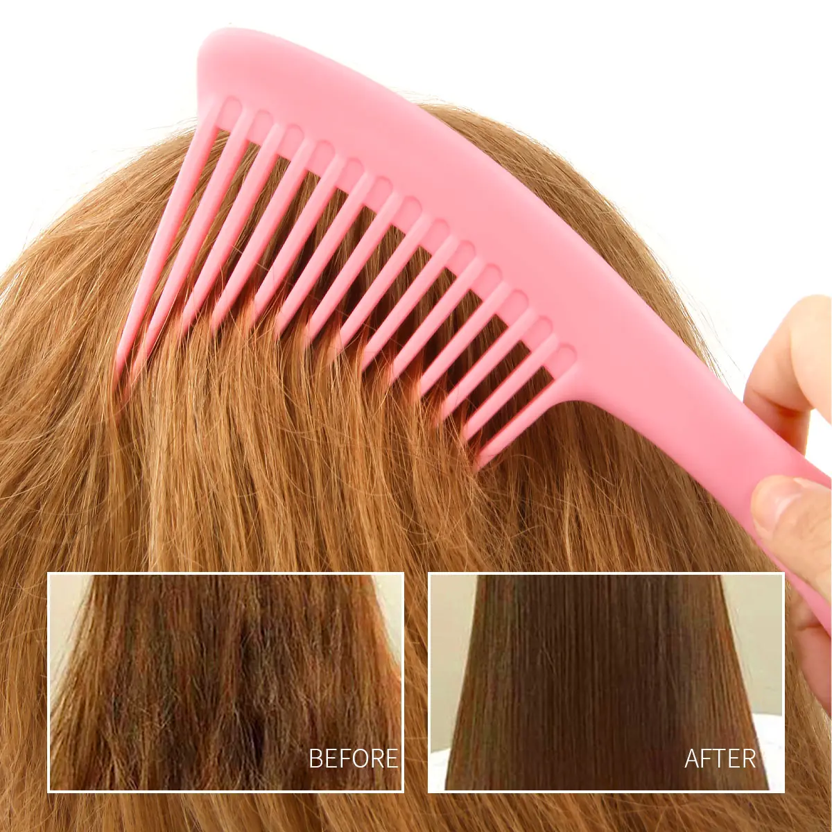 Kapak transparan sisir mode besar sisir bergigi lebar sisir khusus sisir rambut keriting halus sikat penata rambut tahan lama