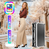 Support de photomaton pour iPad à livraison rapide, écran LCD 12,9 pouces, machine de photomaton pour selfies avec flight case pour les fêtes