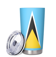 Gobelet isotherme 20oz en acier inoxydable avec couvercle, motif drapeau de la Martinique, idéal pour le café – Meilleure vente