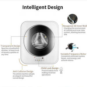 Machine à laver mini RV murale entièrement automatique 3KG220V, chargement par le haut, machine à laver et à sécher intégrée - Product Image 3