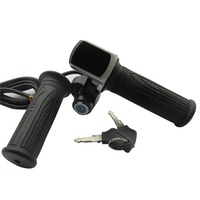 24V 36V 48V gaz d'accélérateur de torsion de vélo électrique avec affichage LCD serrure à clé pour vélo électrique Scooter pièces de vélo électrique