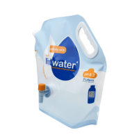 Sac à boisson pliable en plastique personnalisable de grande capacité 5L avec bec verseur et bouchon, sac à eau auto-aspirant