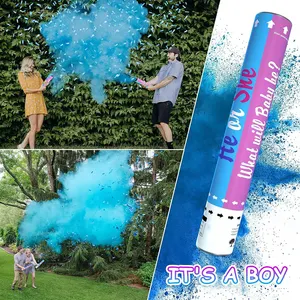 Pembe mavi bebek cinsiyet ortaya parti malzemeleri renk duman tozu cinsiyet ortaya konfeti popper