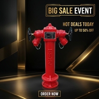 Hydrants en fonte ductile britannique XingLong BS750, revêtement en poudre rouge, 800 mm, personnalisables pour la protection incendie, à poser au-dessus du sol