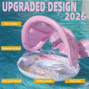 Flotador de Natación para Bebés con Forma de Mariposa y Toldo para el Sol, para Niños Pequeños, Piscina, Playa, Juegos Acuáticos de Verano - Product Image 3