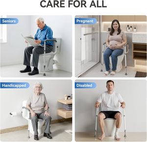 Barres de sécurité et poignées réglables <span class=keywords><strong>pour</strong></span> toilettes, <span class=keywords><strong>pour</strong></span> <span class=keywords><strong>personnes</strong></span> handicapées, âgées, seniors, barres de soutien <span class=keywords><strong>pour</strong></span> salle de bain avec poignées - Product Image 4