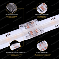 Connecteur rapide sans soudure pour bande LED COB RGBCCT RGBCW 6 broches 12 mm, pour éclairage d'armoires RGB à blanc réglable