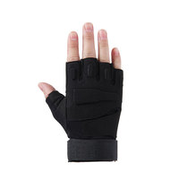 Gants tactiques noirs en microfibre, résistants aux coupures, anti-couteau, demi-doigts, antidérapants, durables, pour le combat