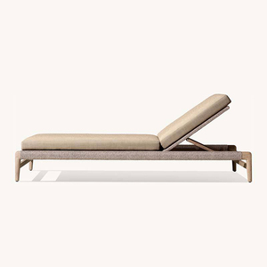 Chaise de plage en teck nordique d'extérieur, imperméable, La Sala De Estar Sillas De Playa, chaises longues de jardin, chaise de <span class=keywords><strong>piscine</strong></span>, chaise longue en teck de plage - Product Image 3